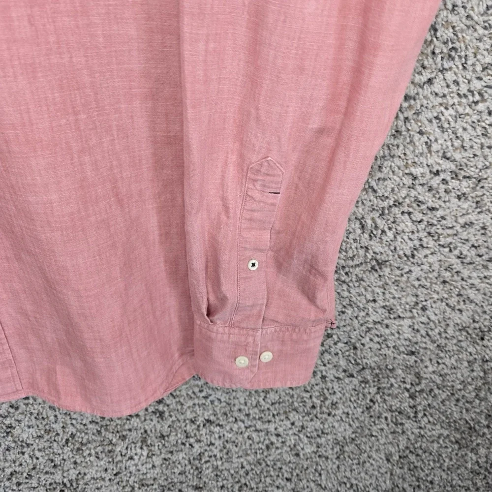 Banana Republic Shirt Mens XL‎ 17-17.5 Pink Button Up Pocket Long Sleeve Casual